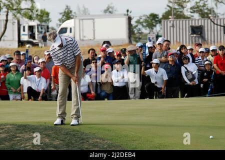 Sep 18, 2011-Incheon, Südkorea-John Cook aus den USA, 18. Hallentausch während der PGA Tour Songdo IBD Championship Finalrunde im Jack Nicklaus Golf Club in Incheon am 18. Sep 2011. Stockfoto