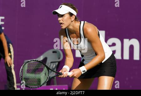 Sep 22, 2011-Seoul, Südkorea-Maris Jose Martinez Sanches aus Spanien spielt am 3. Tag in der zweiten Runde des Hansol Korea Open Tennis in der Olymoic Park Tennis Cout in Seatern Seoul am 22. September 2011, Südkorea, gegen die tschechische Kristyna Pliskova (kein Bild). Maris Jose Martinez Sanches gewann in der geraden Linie 7-6(5), 6-2. Stockfoto