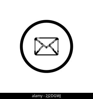 Abbildung des Briefkastensymbols mit Briefumschlagaufklebern Stockfoto