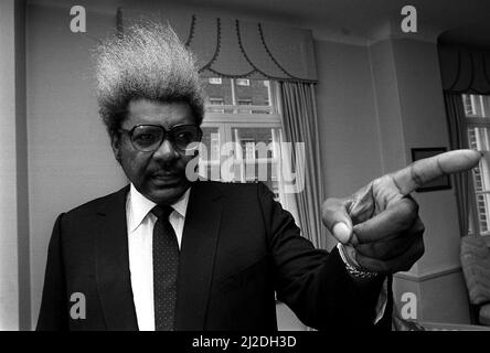 Don King American Boxpromoter in London Juli 1986 Stockfoto