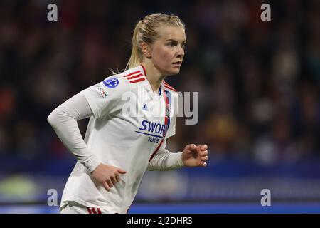 Lyon, Frankreich, 31.. März 2022. Ada Hegerberg aus Lyon während des UEFA Womens Champions League-Spiels im Groupama Stadium in Lyon. Bildnachweis sollte lauten: Jonathan Moscrop / Sportimage Kredit: Sportimage/Alamy Live News Stockfoto