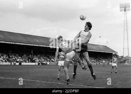 Fußballspiel, Reading gegen Blackpool, Endergebnis 1-0 bis Reading. Liga-Division drei.17. August 1985. Stockfoto