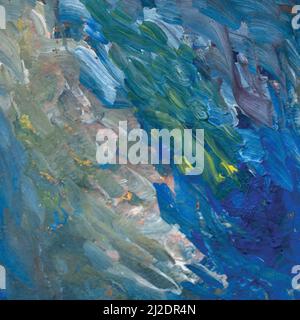 Trendige blaue Marmorstruktur. Ölgemälde. Abstrakter Regenbogen Aquarell Hintergrund. Flüssiges Kunstmuster. Glatte Aquarell-Vektor-Illustration für Web Stock Vektor