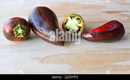 Mokka wirbeln Paprika auf einem Schneidebrett. Stockfoto