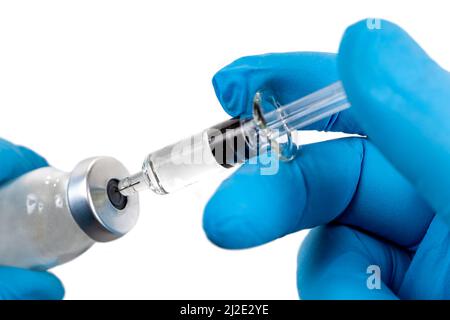 Impfstoffvorbereitung Stockfoto
