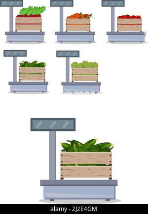 Cargo Skalen Farbe isoliert Vektor-Illustration auf einem weißen Hintergrund Stock Vektor