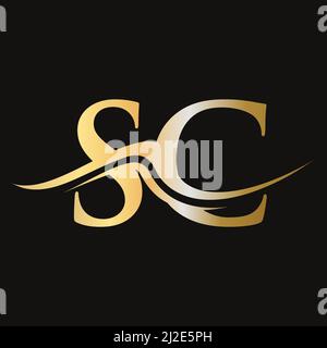 SC-Logo mit dem Buchstaben. Anfängliche Vorlage für SC-Logos für Geschäfts- und Firmenlogo Stock Vektor