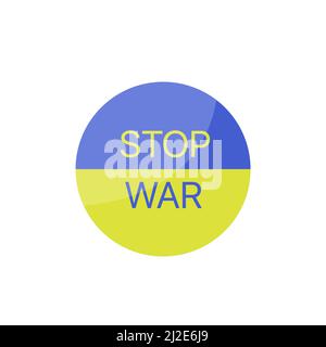 Ukrainische Flagge. Symbol „Stop war round“ Stock Vektor