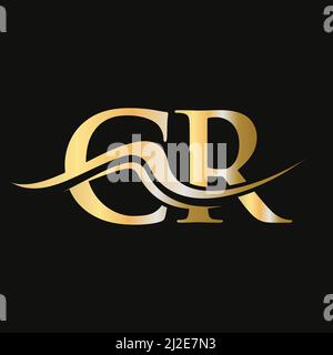 CR-Logo im Letter-Format. Vorlage für das ursprüngliche CR-Logo für Geschäfts- und Firmenlogo Stock Vektor