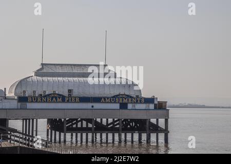 Burnham-on-Sea Pier in Somerset England, Großbritannien. Der kürzeste Pier in Großbritannien Stockfoto