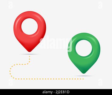 Symbol für Position 3D. GPS-Navigator. Realistische Vektor-Illustration im Cartoon-Minimal-Stil Stock Vektor