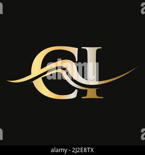 CI-Logo-Design mit dem Buchstaben. Ursprüngliche CI-Logotypvorlage für Geschäfts- und Firmenlogo Stock Vektor