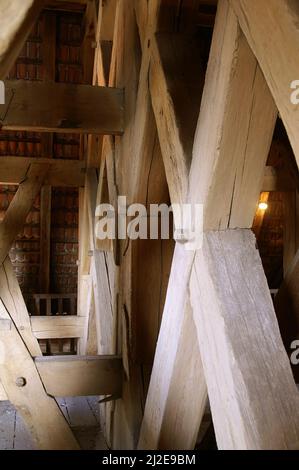 Pomorze, Polen, Polen, Polska, Bazylika katedralna św. Jana Chrzciciela i św. Jana Ewangelisty; Toruń-Dom;kraftvoller Dachstuhl, Holzdachstuhl, Stockfoto