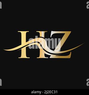 Hz-Logo mit dem Buchstaben. Ursprüngliche VORLAGE FÜR DAS HZ-Logo für das Geschäfts- und Firmenlogo Stock Vektor