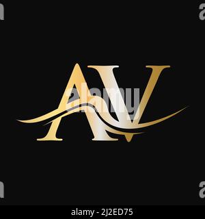 AV-Logo im Letter-Design. Ursprüngliche AV-Logotypvorlage für Geschäfts- und Firmenlogo Stock Vektor
