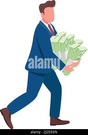 Rich man semi flache Farbe Vektor-Charakter Stock Vektor