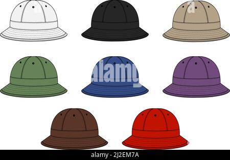 Bucket hat (Metro hat) Vorlage Vektor Illustration Set Stock Vektor