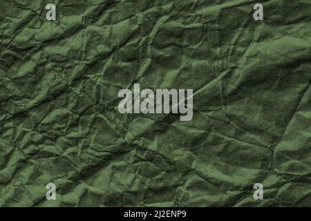 Zerknitterte Papier grüne Tapete Textur. Stockfoto