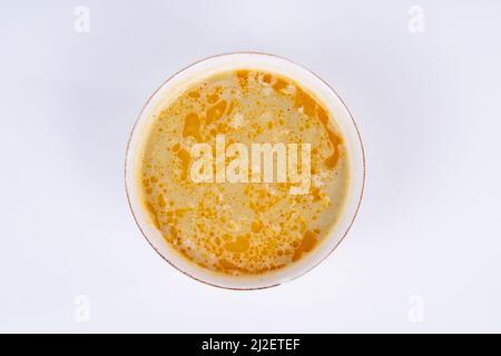 Draufsicht auf Linsensuppe. Stockfoto