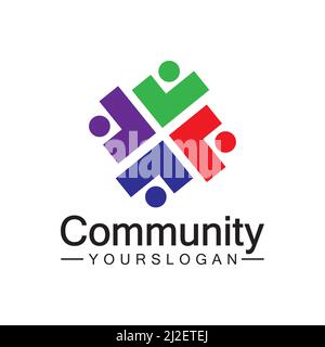 Community Logo Design Template für Teams oder Groups.network und Social Icon Design Stock Vektor