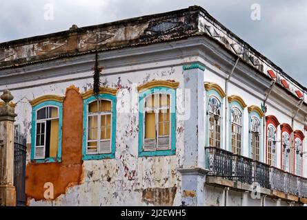 Verlassene Kolonialgebäude in Sao Joao del Rei, Brasilien Stockfoto