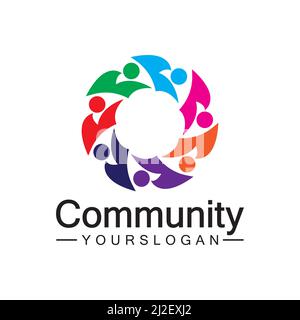 Community Logo Design Template für Teams oder Groups.network und Social Icon Design Stock Vektor