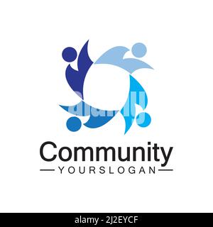 Community Logo Design Template für Teams oder Groups.network und Social Icon Design Stock Vektor