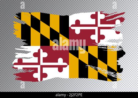 Maryland Staatsflagge, Maryland Flagge transparenter Hintergrund Stockfoto