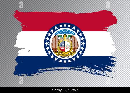 Missouri Staatsflagge, Missouri Flagge transparenter Hintergrund Stockfoto