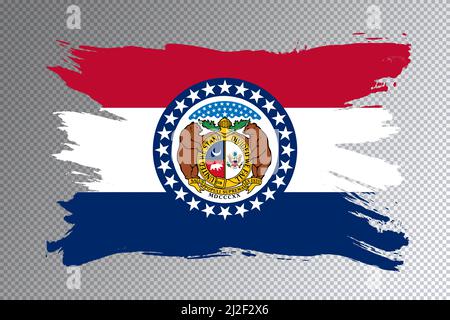 Missouri Staatsflagge, Missouri Flagge transparenter Hintergrund Stockfoto