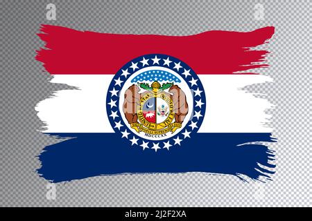 Missouri Staatsflagge, Missouri Flagge transparenter Hintergrund Stockfoto