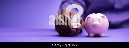 Sparschwein Sparschwein Frage Maske Und Antwort Stockfoto