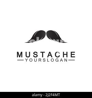 Design-Vorlage für Schnurrbart-Vektorsymbol-Logo Stock Vektor
