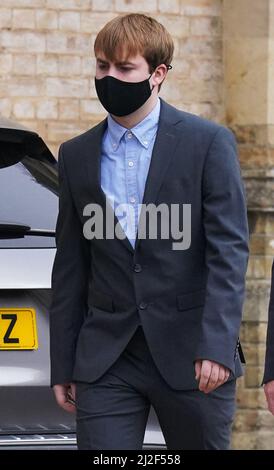 Zuvor unveröffentlichtes Foto vom 28/03/22 von Sonny Starkey, 21, dem Enkel des Musikers Ringo Starr, der am Wood Green Crown Court im Norden Londons ankam, wo er im Mai 2019 wegen eines Vorfalls bei einem Tesco Express in Hampstead im Nordwesten Londons mit Anklage konfrontiert wurde. Der Richter hat unschuldig plädiert für Starkey und Gene Appleton Gallagher, 20, den Sohn von Liam Gallagher und Nicole Appleton, nachdem die Staatsanwaltschaft beschlossen hatte, keine Beweise vorzulegen, Und sie zu binden - das heißt, sie haben versprochen, 12 Monate lang „den Frieden zu bewahren und sich gut zu verhalten“ oder 500 £zu bezahlen. Bilddatum: Montag, 2. März Stockfoto