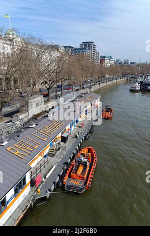 The Tower RNLI, Royal National Lifeboat Institute Rettungsbootstation Victoria Embankment, Zentrum von London, England, Großbritannien Stockfoto