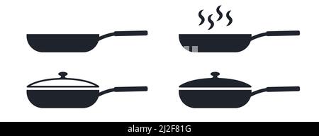 Verschiedene Pan Symbole Küchenausstattung Vektor Illustration Icon Set Stock Vektor