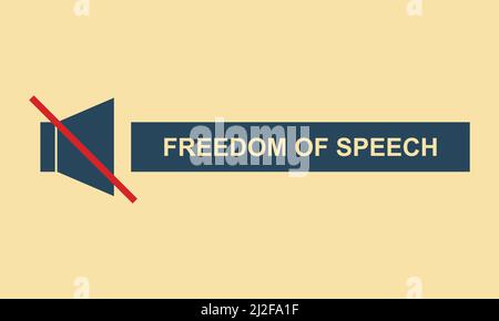 Konzept der Redefreiheit. Kreatives Social Design. Motivationsdarstellung. Stock Vektor