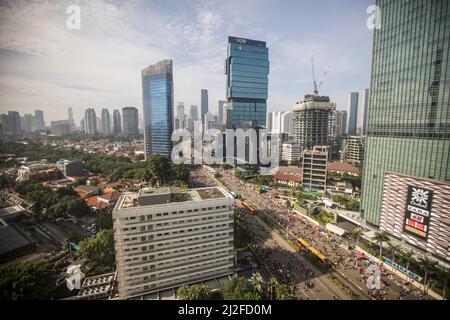 Jakarta, Indonesiens Hauptstadt, ist die größte und kosmopolitischste Stadt des Landes. Menteng, Central Jakarta, wird hier gezeigt. Stockfoto