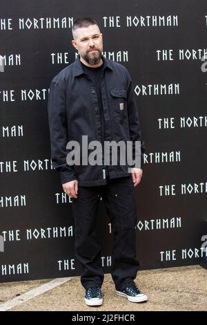 Rom, Italien. 01. April 2022. Robert Eggers nimmt an der Fotozelle des Nordmannes in Rom Teil. ‘ Kredit: SOPA Images Limited/Alamy Live Nachrichten Stockfoto