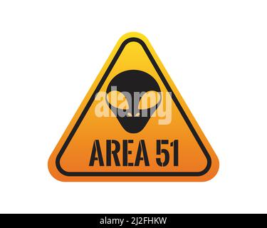 Bereich 51 Gefahrenschild mit Alien-Symbol Gefahrenschild Stock Vektor
