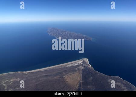 Cerralvo cousteau Island baja california sur Luftbild Panorama Stockfoto