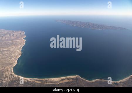 Cerralvo cousteau Island baja california sur Luftbild Panorama Stockfoto