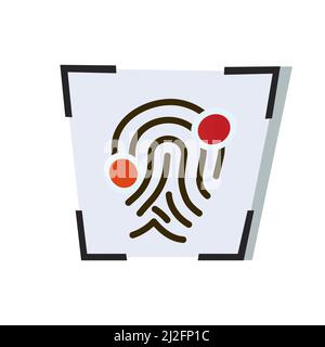 Fingerabdruckanalyse - modernes flaches Design einzelnes isoliertes Objekt Stock Vektor