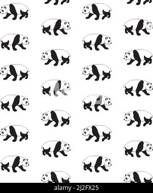 Vektor nahtloses Muster von handgezeichneten Skizze Panda isoliert auf weißem Hintergrund Stock Vektor