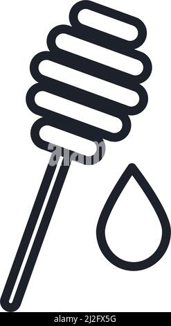 Honigsymbol. Süße Desserts isolierte Liniensymbole Stock Vektor