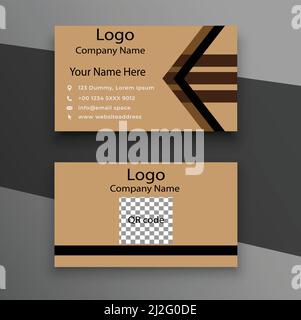 Elegante Vorlage für Visitenkarten mit minimalem Design Stock Vektor