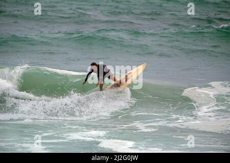 Surfen, Ilbarritz Strand. Bidart, Pyrenees-Atlantiques, Frankreich Stockfoto