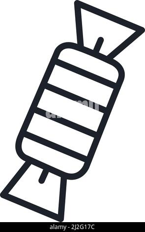 Süßigkeiten oder süße Ikone. Isolierte Vektorlinien-Symbole Stock Vektor