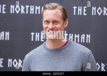 Rom, Italien. 01. April 2022. Alexander Skarsgard nimmt an der Fotoaufnahme des Films 'der Nordmann' in Rom Teil (Foto: Matteo Nardone/Pacific Press/Sipa USA) Quelle: SIPA USA/Alamy Live News Stockfoto