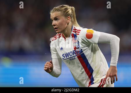 Lyon, Frankreich, 31.. März 2022. Ada Hegerberg aus Lyon während des UEFA Womens Champions League-Spiels im Groupama Stadium in Lyon. Bildnachweis sollte lauten: Jonathan Moscrop / Sportimage Kredit: Sportimage/Alamy Live News Stockfoto